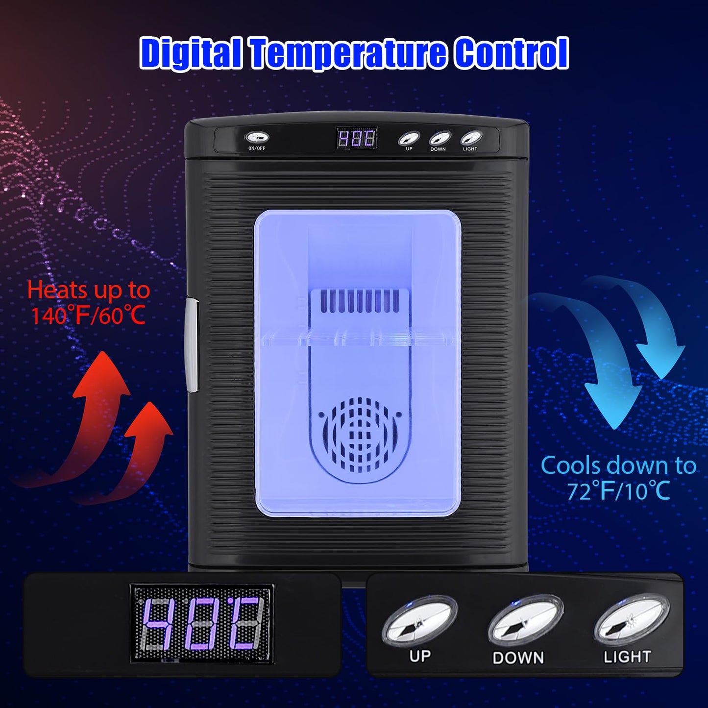25L Reptile Incubator for Hatching Eggs - Portable Scientific Laboratory Incubator, Temperature Controlled 10°C-60°C for Small Reptiles, Cooling and Heating Digital Incubator, 12V/110V Black