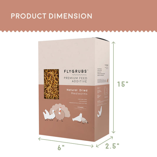 FLYGRUBS Superior to Dried Mealworms for Chickens (20 lb) 85X More Calcium Non-GMO Chicken Feed Additive & Molting Supplement - BSFL Treats for Hens, Ducks, Turkeys, Wild Birds, Turtles, Quails