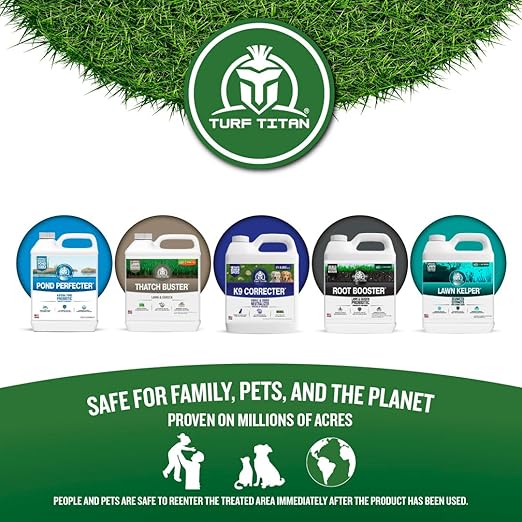 Turf Titan Drought Defender Hose End - Shields Heat and Nutrient Rich Plant Food - Ideal Summer Soil Liquid Fertilizer Promoting Healthy Green, Water-Conserving Turf Grass - Covers up to 8,000 Sq Ft