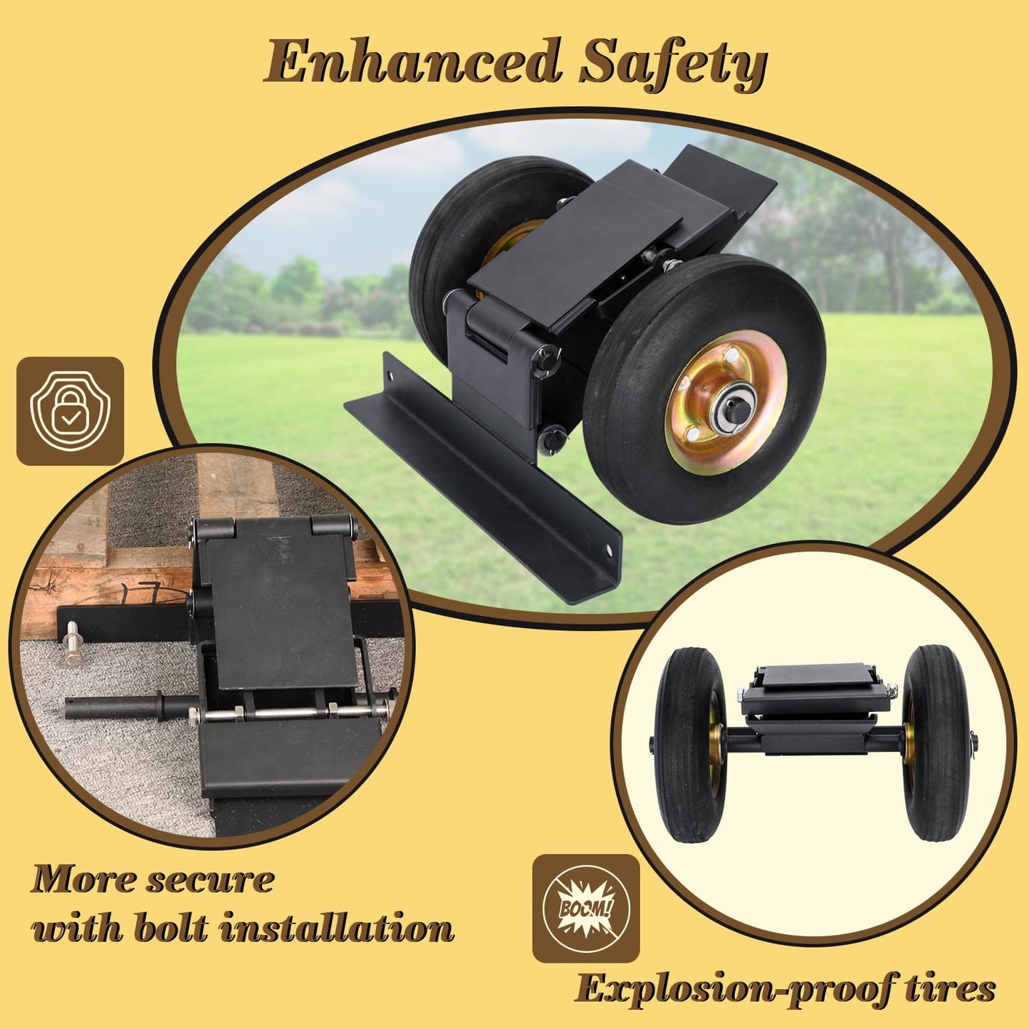 TOPOWN Chicken Coop Mover with Wheel System and Lift Design, Chicken Tractor Mobility Heavy Duty and Weatherproof, Enhancement of Safety and Durability, Easy to Use, Fit for 7ft Chicken Coop or Less