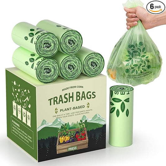 AYOTEE Small Compost Bags 2.6 Gallon Trash Bag, 150 Count Compostable Trash Bags 2.6 Gallon Compost Bag for Countertop Bin 1.3,2,3 Gallon, Small Waste Basket Liners for Bathroom Kitchen Office