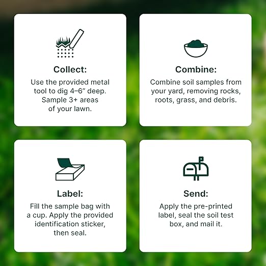 Sunday Soil Test Kit for Lawns - Helps Tailor Your Lawncare Plan - Tests for Soil’s Macronutrients & Micronutrients - Receive Results in 3-4 Weeks