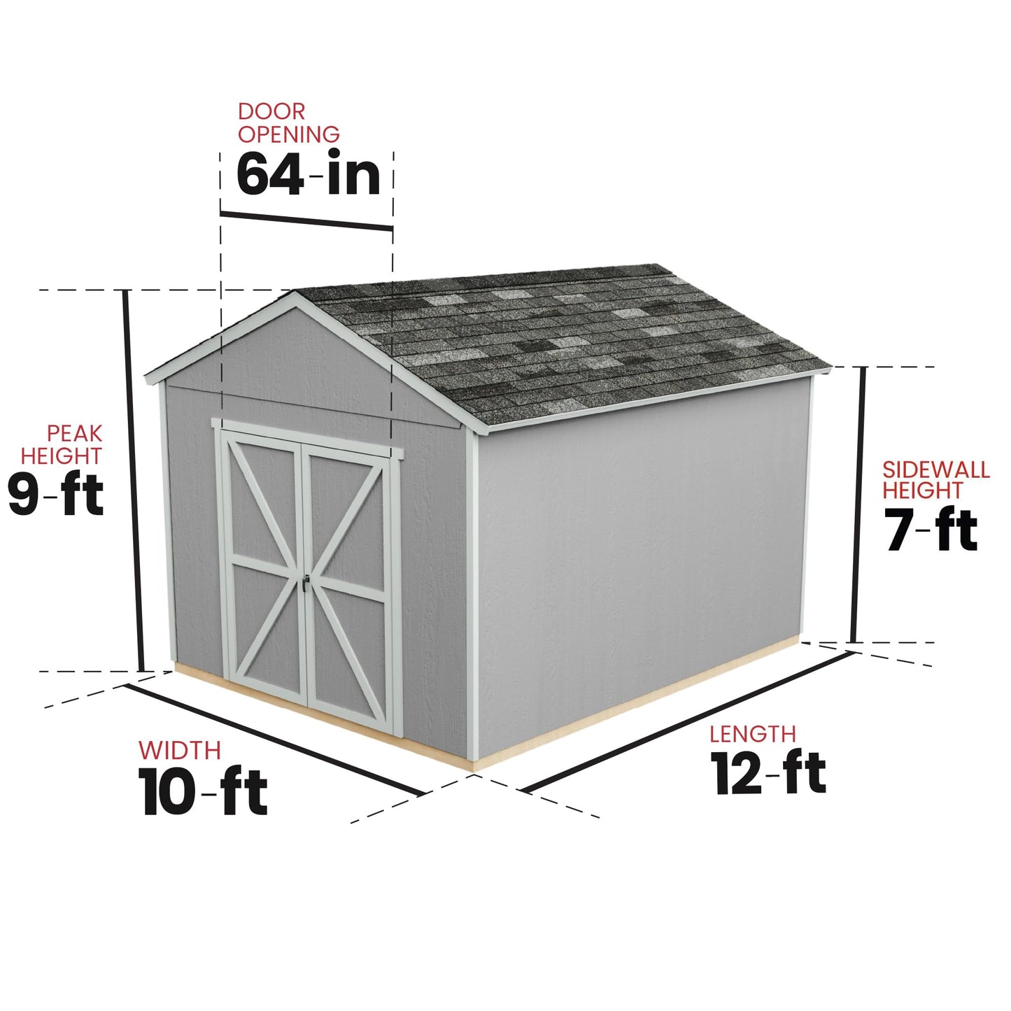 Handy Home Products Rookwood 10x12 Do-It-Yourself Wooden Storage Shed- Does not Include Floor kit, Paint, or Roofing Shingles