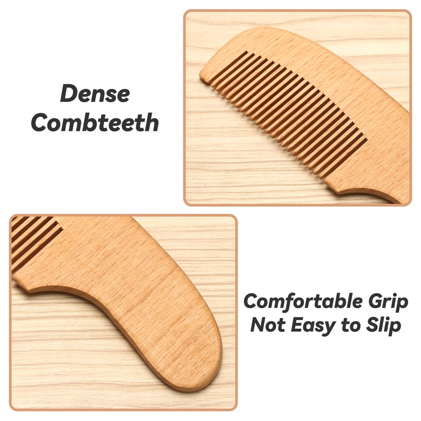 Esonto Baby Hair Care Kit, 5 in 1 Wooden Natural Goat Bristles Brush Cradle Cap Comb Baby Grooming Kit for Newborns Toddlers Boys Girls Gift