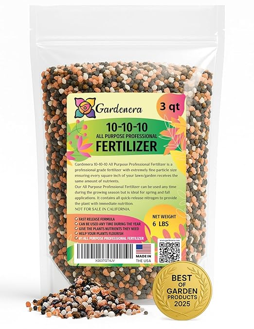 𝐁𝐄𝐒𝐓𝐒𝐄𝐋𝐋𝐄𝐑 10-10-10 Plant Fertilizer Slow Release | 10 10 10 All Purpose Fertilizer for Fruit Trees, Evergreens, Vegetables, Arborvitae, Fig Trees, Shrubs, Pines, Oaks, Flowers [3 Quarts]