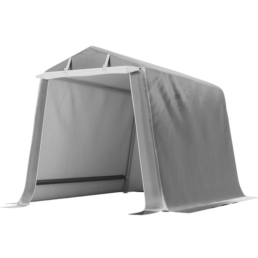 Shintenchi 6x6ft Outdoor Portable Storage Shelter Shed,Carport Storage Shed with Roll-up Zipper Door, Heavy Duty UV Resistant and Waterproof Tarp, Storage for Motorcycle, Bike, Garden Tools