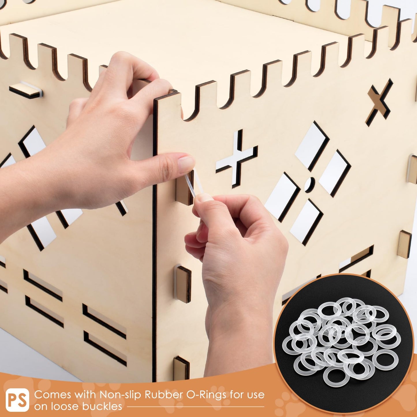 Bissap Wooden Rabbit Hideout Castle, Extra Large Bunny Houses and Hideouts Indoor Outdoor Rabbit Hidey Habitat for Bunnies Chinchillas Hamsters Guinea Pigs Detachable Small Animal Play Hideaway Hut