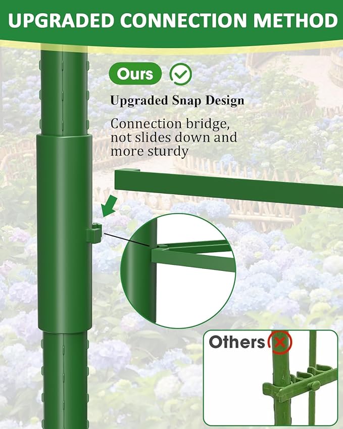 3 Pack Tomato Cages for Garden, 51 Inches Adjustable Tomatoes Plant Stakes Support Cages Trellis, Garden Trellis for Vegetable Flowers Fruits Climbing Plants- 20 Binding Wires Included