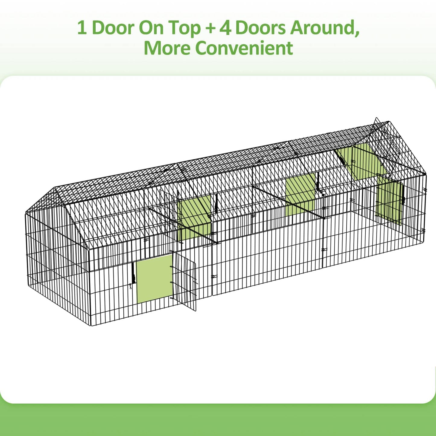 INJOPEXI Metal Chicken Coop 130"×40"×39" Chicken Runs for Yard with Cover Chicken Playpen Enclosure Chicken Pen Kennel Duck Coop Cage for Outdoor Backyard Farm Rabbit Dog Cat Small Animal Poultry