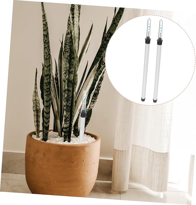 Angoily 2pcs Water Level Indicator Gardening Water Level Meter Plant Buoy Flower Pot Water Gauge Moisture Meter House Plant Pots Water Moisture Tester Suite White Scale Plastic