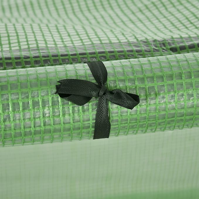 Outsunny 10' x 3' x 2.5' Mini Greenhouse, Portable Tunnel Green House with Roll-Up Zippered Doors, UV Waterproof Cover, Steel Frame, Green