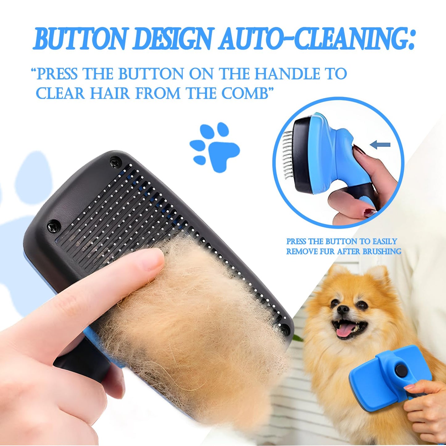 Artecare 4 in 1 Skin Friendly Grooming kit including Dematting Rakes,Self Cleaning Slicker Brush,Deshedding Brush,Flea Comb for Haired cat Dog and Small Animals.