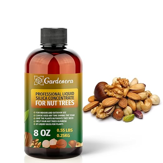 𝐏𝐑𝐄𝐌𝐈𝐔𝐌 Liquid Silica Plant Supplement - 8oz (250mL) - NUT TREES Plants Liquid Silica Boost Fertilizer - Stronger Stems & Healthy Leaves for Indoor & Outdoor Nut Trees Plants (Makes 45 Gallons)