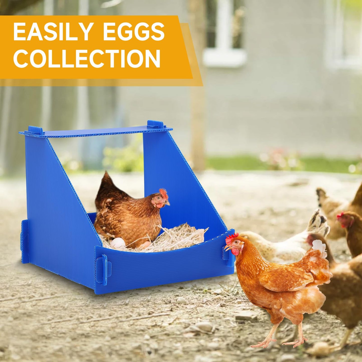 Felmis Chicken Nesting Box,Chicken Nesting Boxes for Laying Eggs, Big Duty Laying Nest Box for Hens, Duck and Poultry, 4 Pack