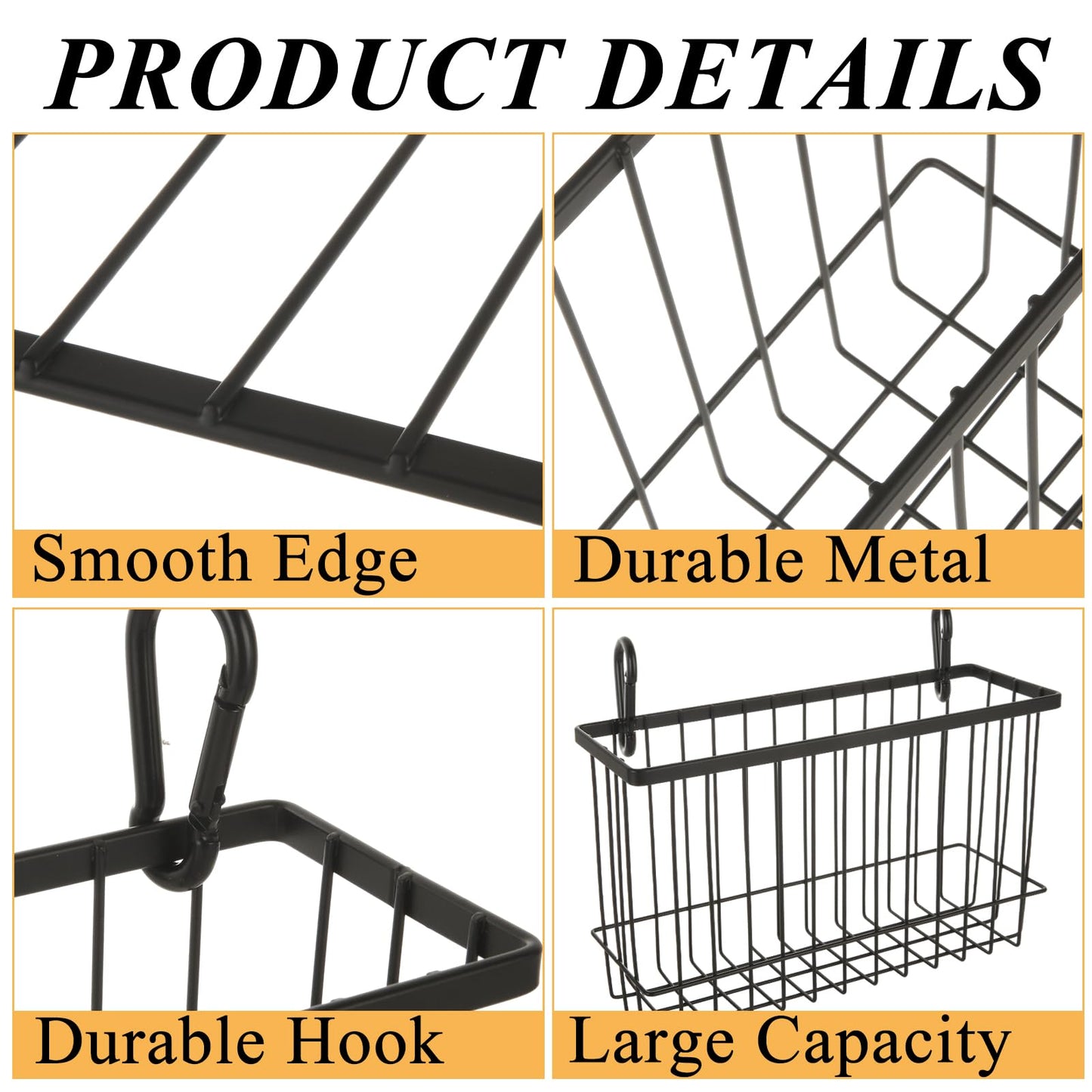 4PCS Rabbit Hay Feeder Guinea Pig Hay Feeder, Heavy Duty Metal Frame Feeding Hay Rack Pet Feeder, Small Animal Basket with Hook for Rabbits Guinea Pigs Chinchillas Timothy