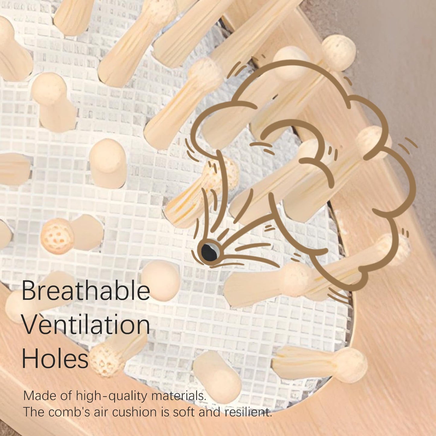 Jaasuee Baby Bath Grooming Kit Natural Wooden Hairbrush with Gentle Goat Bristles, Pear Wood Comb, and Soothing Massage Brush for Babies, Toddlers, and Kids