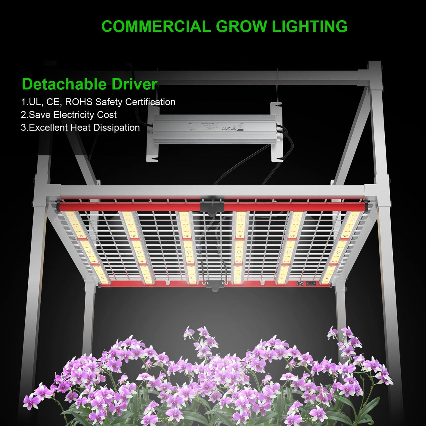 AGLEX 600W LED Grow Lights, Full Spectrum Grow Light with UV IR, Daisy Chain Plant Bar Style Grow Light Foldable & Dimmable for Indoor Growing Commercial Hydroponic Growing Lamp 5x5ft Core Coverage