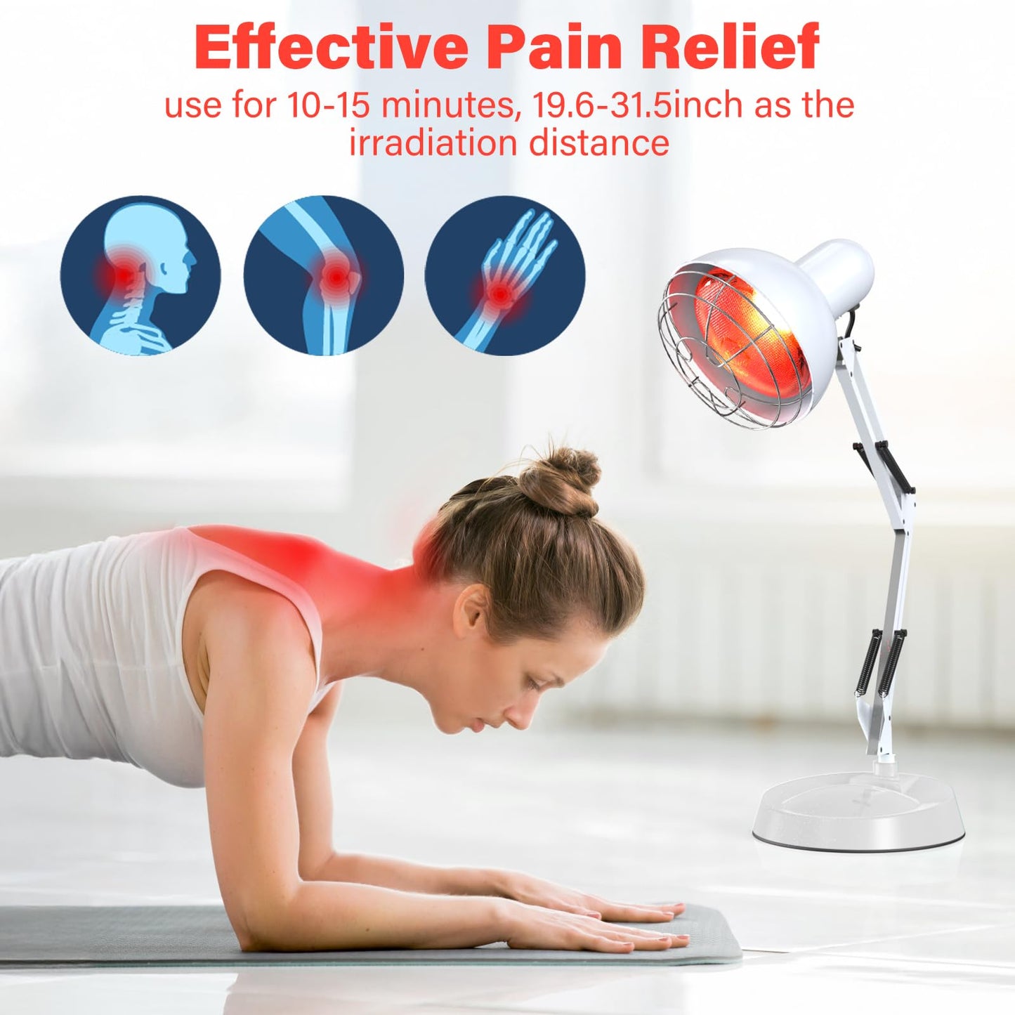 Near Infrared Lamp, Infrared Therapy Bulb Heat Lamp Red Light Therapy for Body Joint Pain and Muscle Aches Infrared Light Home Use Device