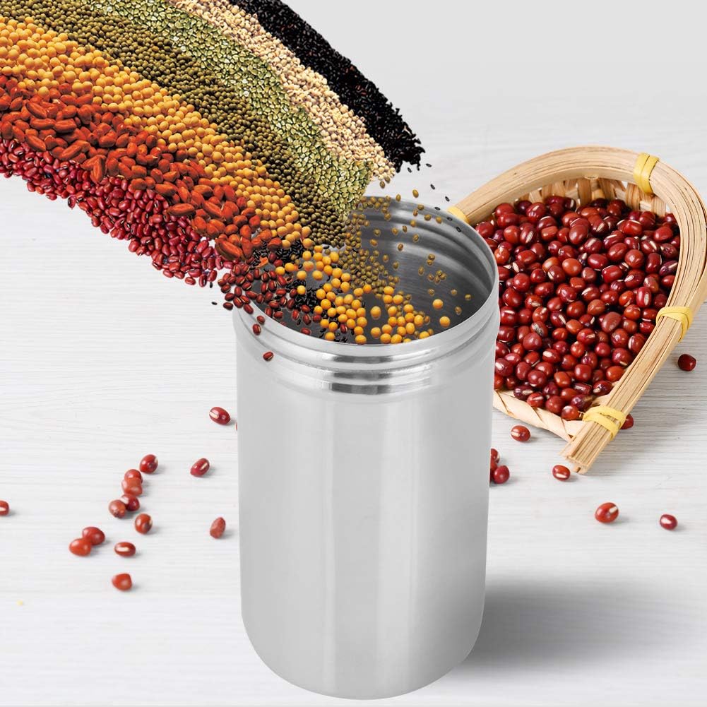 QANYEGN 304 Stainless Steel Sealed Storage Jar, Airtight Kitchen Food Storage Container, Portable Coffee Grounds Container(Large size)