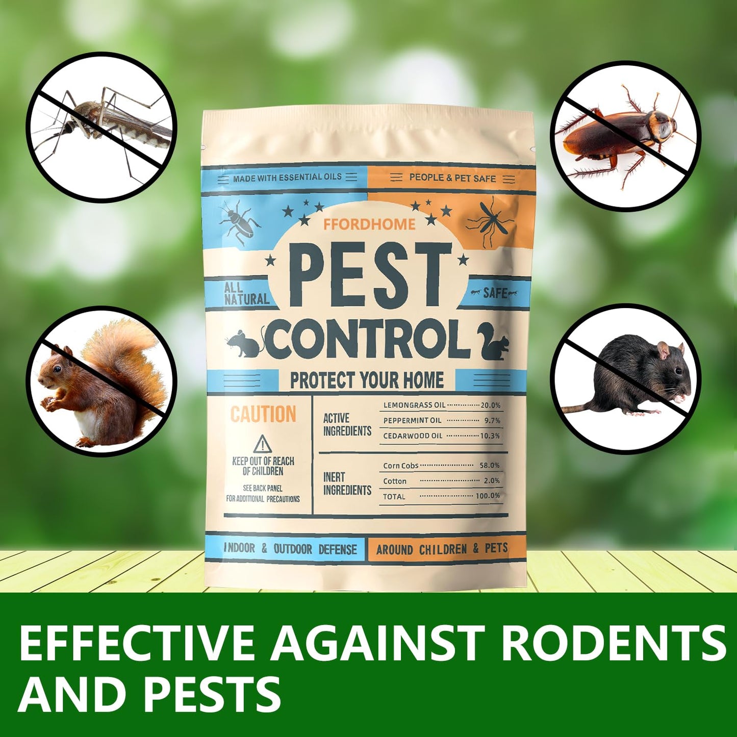 FfordHome Pest Repellent ， Moth Balls for Outdoor use， Keep Pest Away Repel Mice and Rats, Roach, Ant, Spider, Mosquito & Moth（8BALLS）