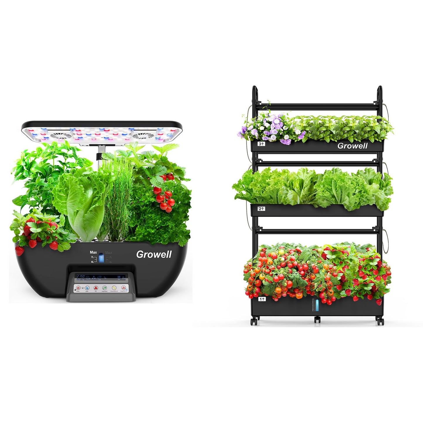 Growell 17 Pods & 90 Pods Hydroponics Growing System Kit