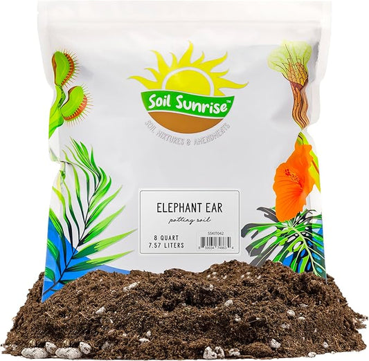 Elephant Ear Potting Soil Mix (8 Quarts), Colocasia and Alocasia Potted Plant Blend