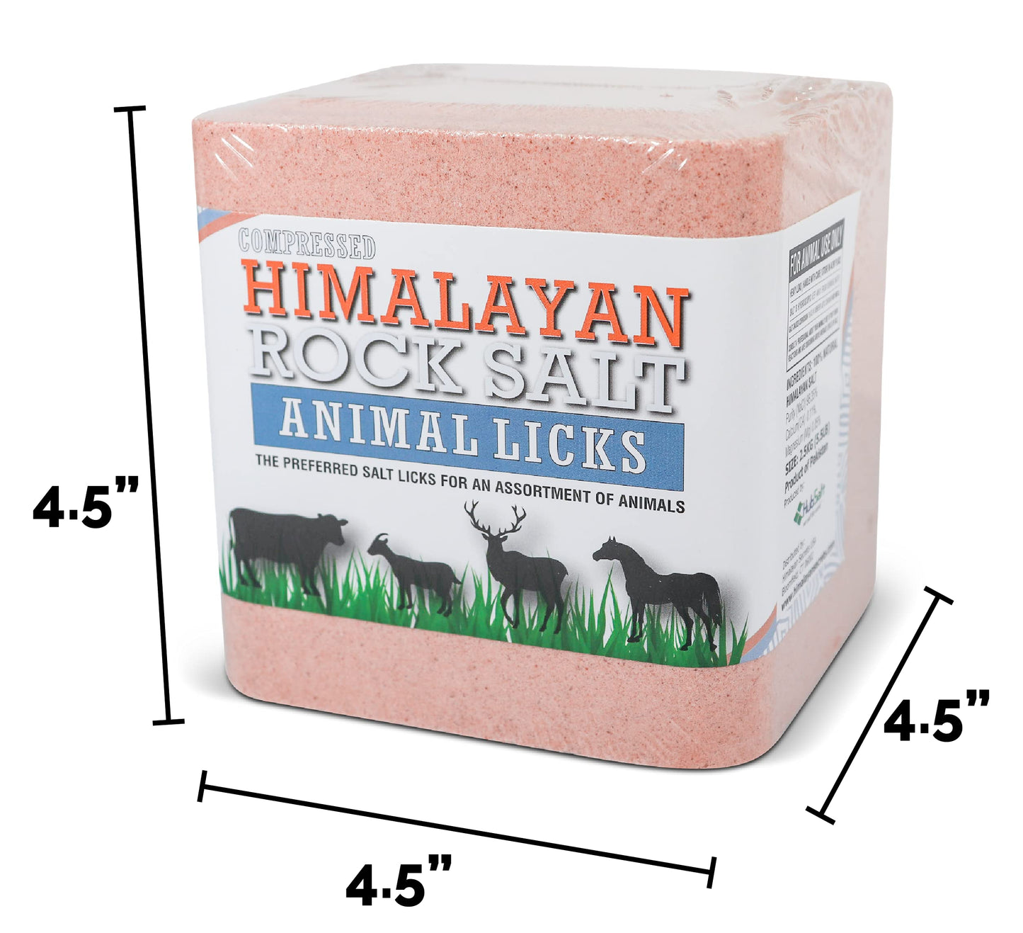 Himalayan Secrets® 5.5LB (2.5KG) Compressed Pink Himalayan Salt Lick | for Livestock and Wildlife Animals | 100% Pure & Natural Feed Salt Block | Natural Minerals and Trace Elements