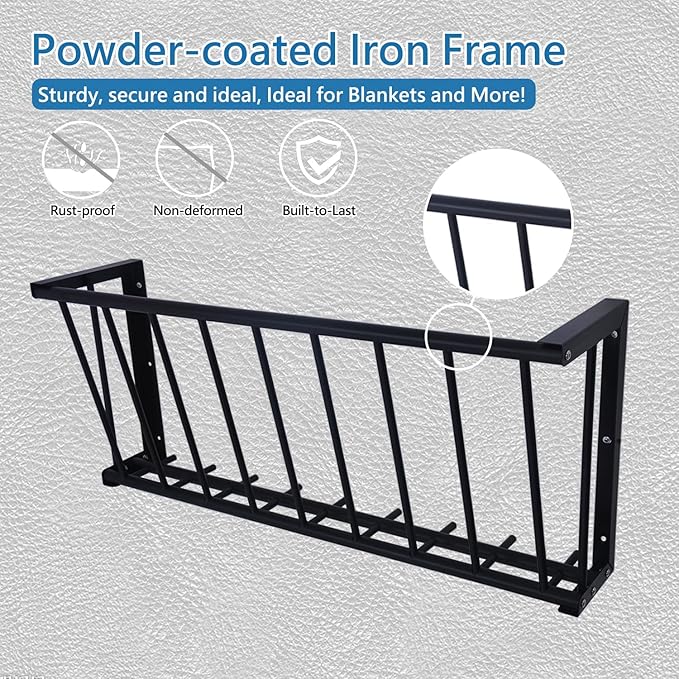 2Pcs Wall Mount Hay Rack, 40'' Long Livestock Hay Feeder with 25 Gallon Capacity, Carbon Steel Hay Feeder for Sheep, Goats, Horses, Indoor Outdoor Uses