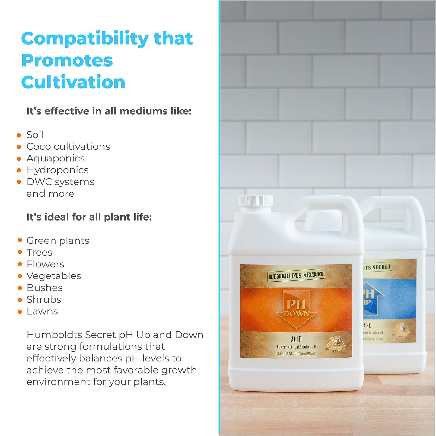 Humboldts Secret pH Up and pH Down Control Kit | Liquid Nutrient Solution Balancer for Plants | for Soil, Hydroponic, Coco, and DWC Systems | Supports Nutrient Absorption and Growth | 320 Ounce