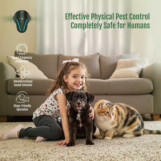 2025 Upgraded Ultrasonic Pest Control Repeller for Rodents and Insects Indoor, Powerful for Roaches, Mice, Bugs, Mosquitoes, Spiders, Ants - 3 Modes, 6 Pack