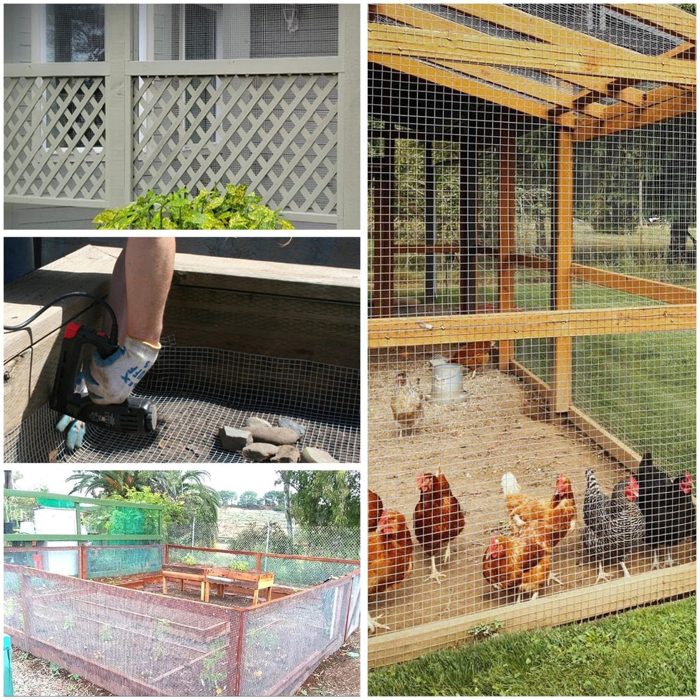 Hardware Cloth 4'' x 20' 1/2 in Galvanized Wire Mesh Roll (19 GA) Chicken Wire Fence Roll for Chicken Pen/coop Fences, Screen mesh, Rabbit/Snake Fences, Poultry enclosures, Handicraft Making, etc.
