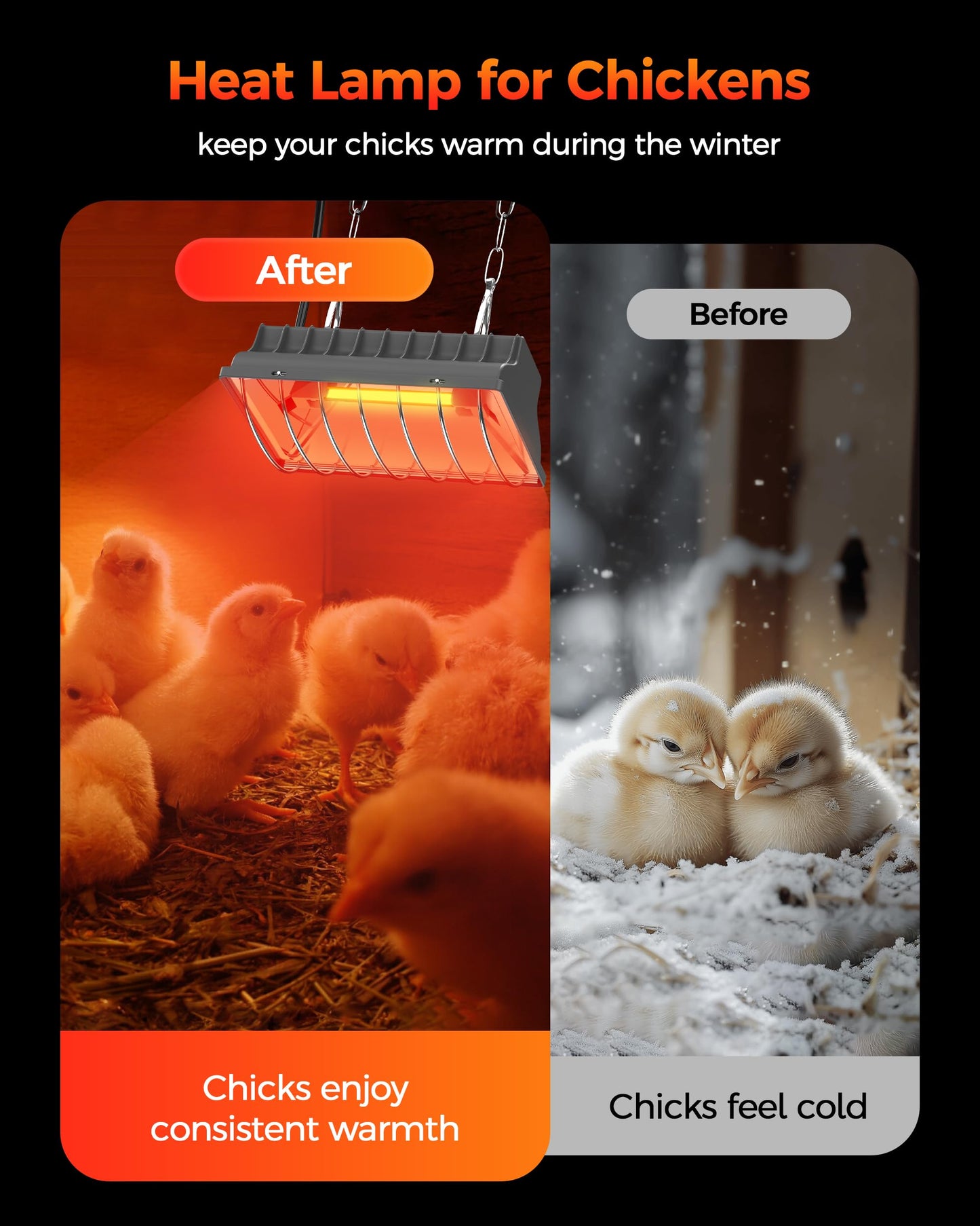 Chicken Heater Replacement Bulb, 250W Infrared Heat Lamp, 110V, 4000-5000 Hours Lifespan, Suitable for Pet and Livestock Brooder Heater Accessories, 1 Pack