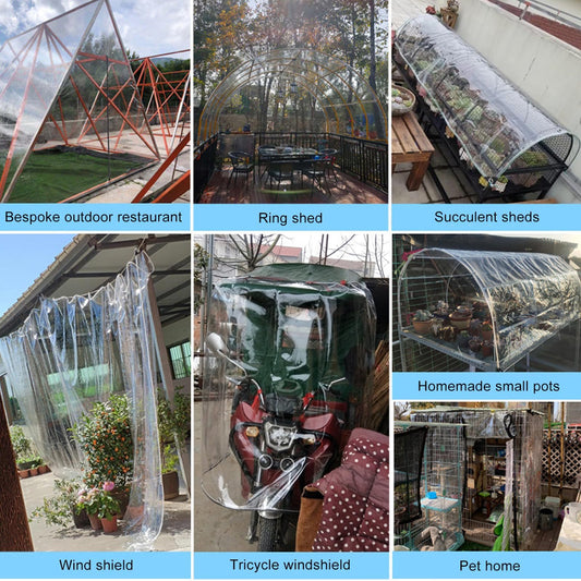 Clear Tarps Heavy Duty PVC, Transparent Tarp Durable Waterproof Dustproof Windproof, Tarpaulin with Grommets & Ropes for Greenhouse, Patio, Garden, Pavilion, Chicken, Porch, Outdoor(12' x 20')