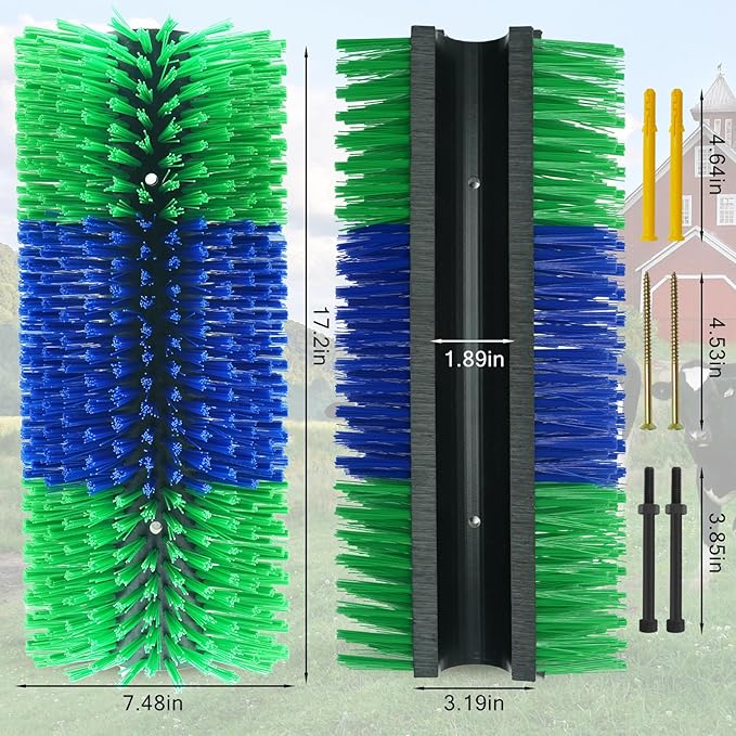 Livestock Scratching Brush Horse Massage Grooming Brushes with 4 Screws for Goat,Cattle,Cow,Sheep, Horses,Pigs and Other Animal Back Scratching