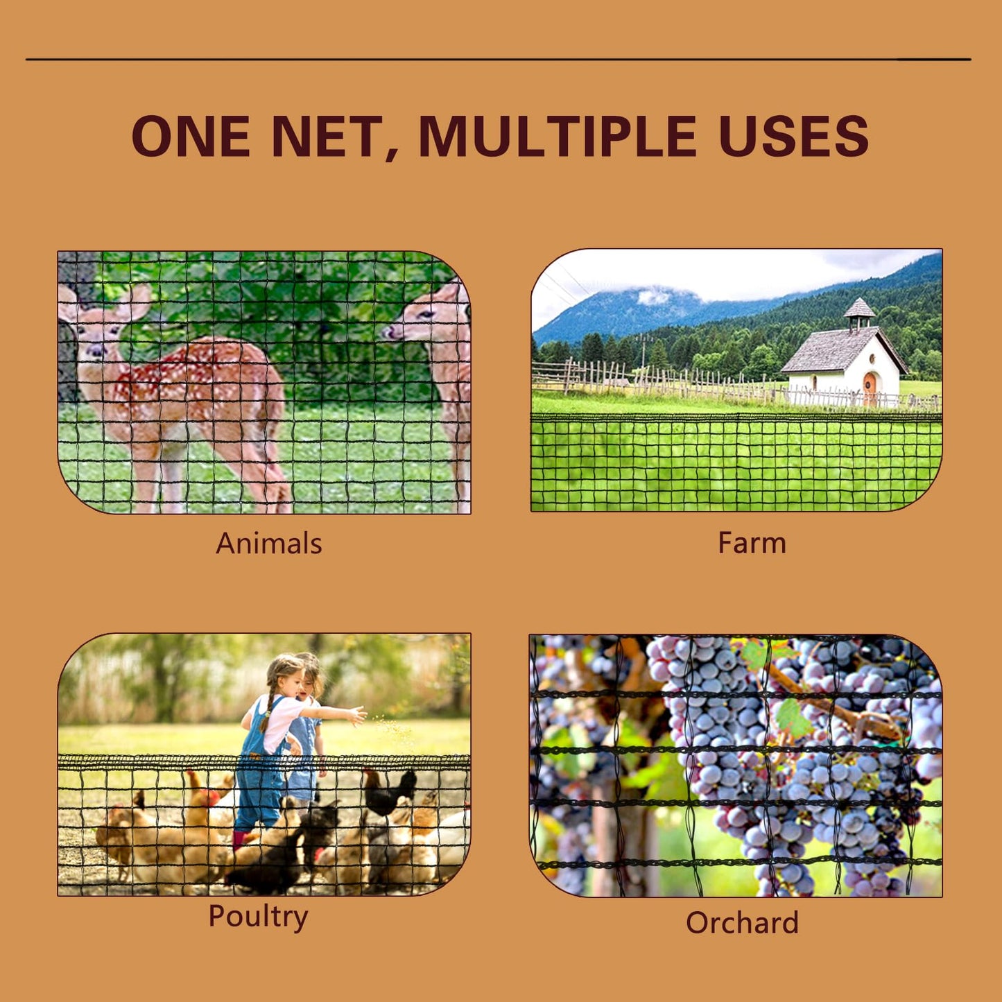 ORIVOGAS Plastic Mesh Fence Deer Fencing 4x25ft,Reinforced Edges,55gsm Heavy Duty Temporary Fence,Ideal for Garden Netting,Animal Barrier,Safety Netting, Fruit Plant Protection, Black