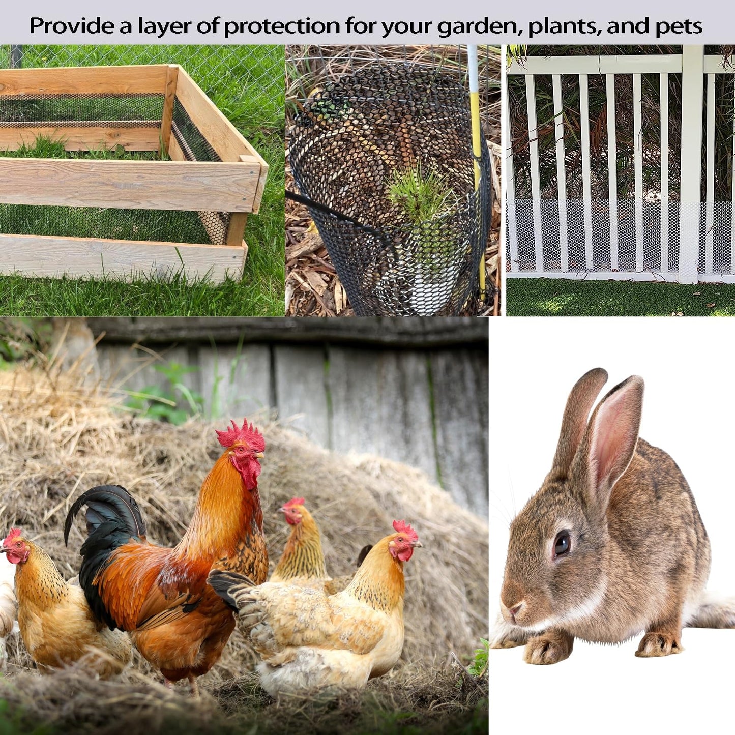 IRWORHDR Black Plastic Wire Mesh Fence Plastic Chicken Wire Fence Mesh 7.87IN x5.91FT Best for Poultry, Cat,Dogs, Rabbit, Snake & Gardening Plastic Chicken Wire Mesh,with 25 Pcs Fixed Straps