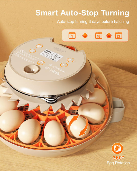Innsky Incubators for Hatching Eggs,12 Egg Incubator with Automatic Egg Turning and Humidity Control, Chicken Egg Incubator with Temperature Control, Egg Candler