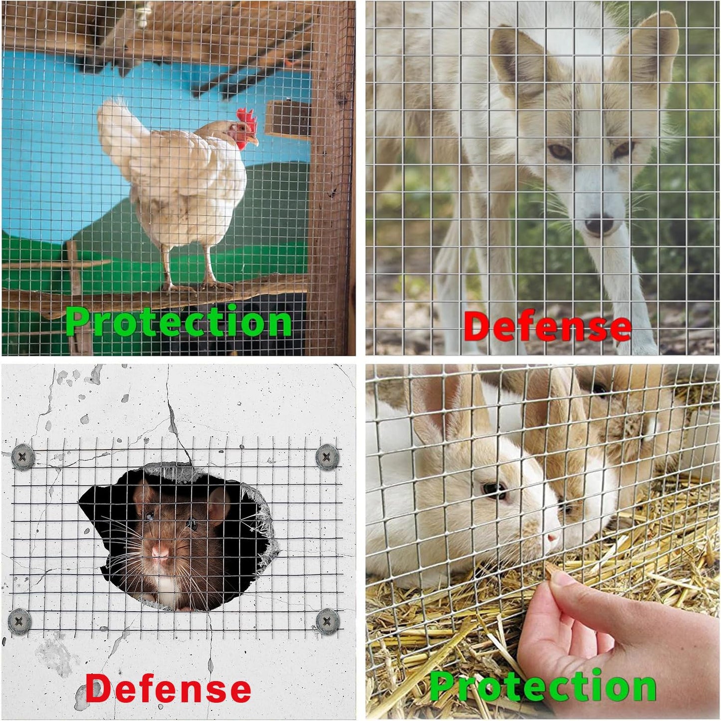 Hardware Cloth 1/4 Inch 8in X 20ft Galvanized After Welding 23 Gauge Square Chicken Wire Fence Mesh Roll Raised Garden Bed Plant Supports Poultry Netting Cage Snake Fence (8in x 20FT)