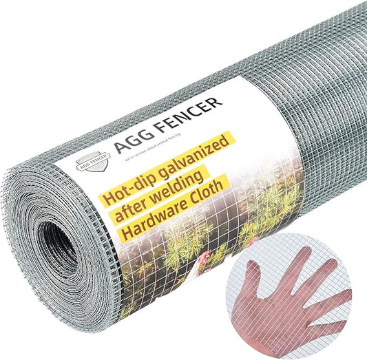 36inch x 100ft Hardware Cloth 1/4 inch Chicken Wire Fencing 23Ga, Hot Dipped Galvanized After Welding Garden Plant Supports Welded Metal Chicken Wire Fence Poultry Animal Netting Cage Screen