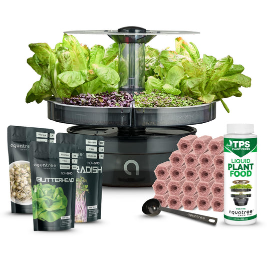 AQUATREE ATL1 Hydroponic Growing System Kit Garden Indoor Tabletop Garden Planter Tower with Self Watering & LED Light - Hydroponic Microgreens, Lettuce, Herbs, Sprouts in Your Home & Kitchen