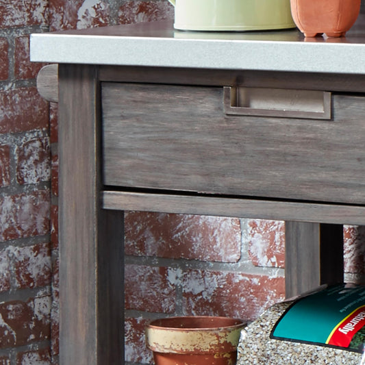 Homestyles Maho Gray Teak Potting Bench