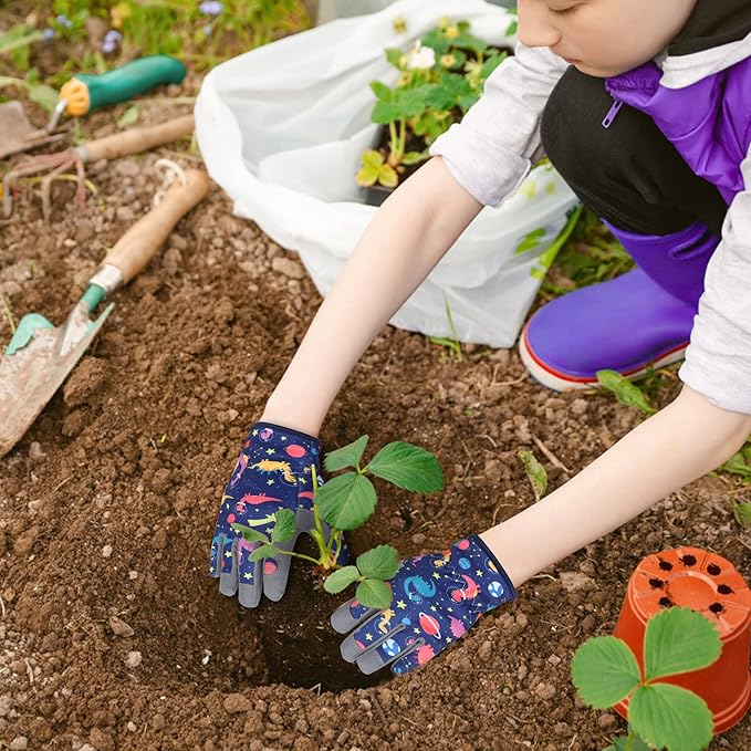 Baidast Gardening Gloves for Kids, Gardening Gloves for Kids (3-5 Years Old) Thorn Proof for Digging, Planting,Pruning