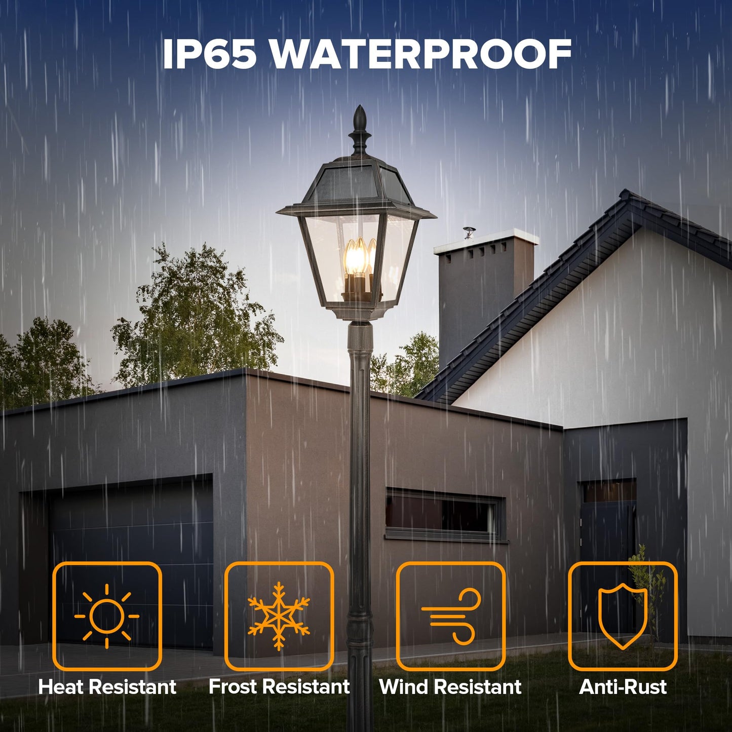 LUTEC Outdoor Solar Post Light
