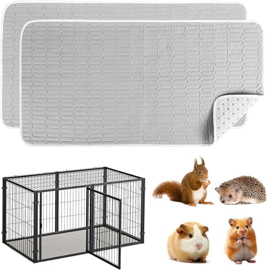 UPINS 2-Piece Guinea Pig Pee Pads, 47 X24 Inches Guinea Pig Cage Liner Reusable Guinea Pig Mat for Small Animals Hamster Rabbit Squirrel