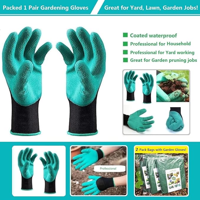 Professional 2-Pack 106 Gallon Large Lawn Garden Bags (D31, H31 in) Yard Waste Bags with Gardening Gloves, Big Leaf Bag,Yard Debris Bags,Garden Trash Container,Lawn Grass Clippings,Weeds Bag 4 Handles