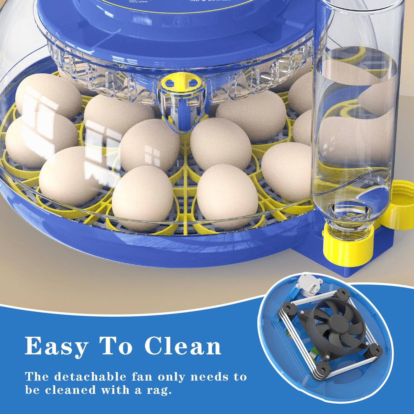 Forotone Incubators for Hatching Eggs, 18-Egg Incubator with Automatic Egg Turning and Humidity Control, Egg Candler, External Water Filling, Incubator for Chicken Eggs, Ducks, Goose, Quail