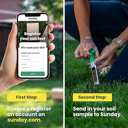 Sunday Soil Test Kit for Lawns - Helps Tailor Your Lawncare Plan - Tests for Soil’s Macronutrients & Micronutrients - Receive Results in 3-4 Weeks