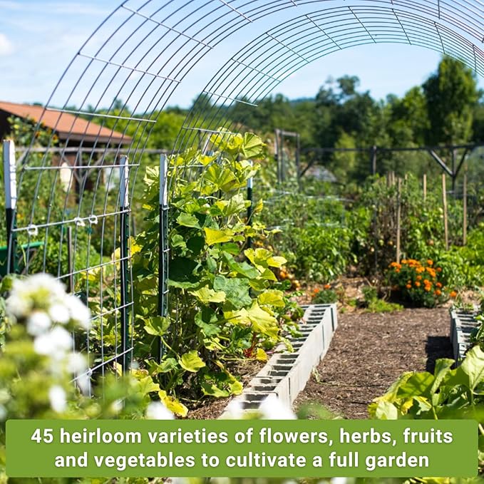 Sow Right Seeds - Complete Garden Seed Collection for Planting - 45 Non-GMO Heirloom Vegetable, Herb and Flower Varieties - Every Seed You Need to Plant and Grow a Bountiful Home Garden - Great Gift