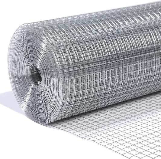 1/4in Hardware Cloth 48" x100' 23 Gauge, Hot-Dip Galvanized After Welding, Wire Mesh Roll Chicken Wire Snake Fence Raised Garden Bed Plant Supports Welded Wire Fencing mesh Wire Cloth
