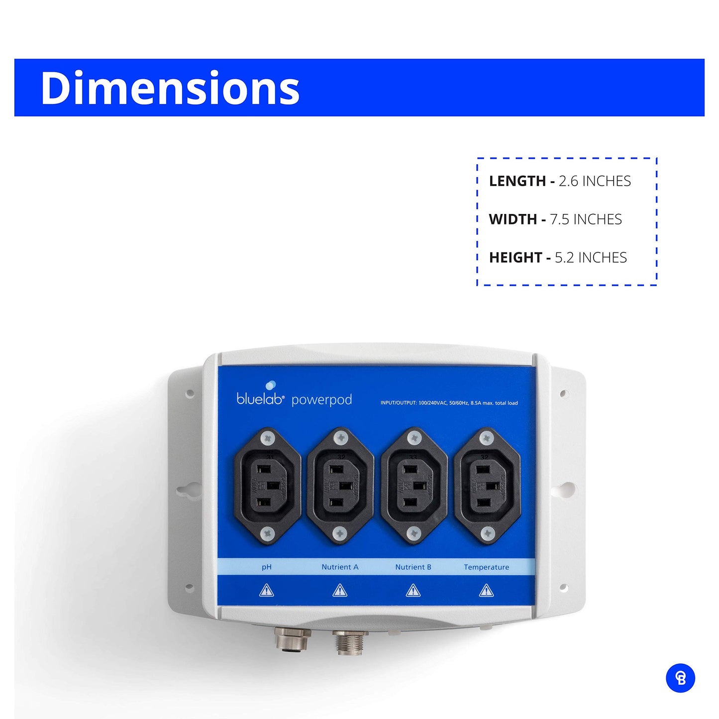 Bluelab POWERPODNA PowerPod for Bluelab Pro Controller (PowerPod Only), Enable Temperature Control for Optimal Nutrient Absorption, Used for Hydroponic System and Indoor Plant Grow